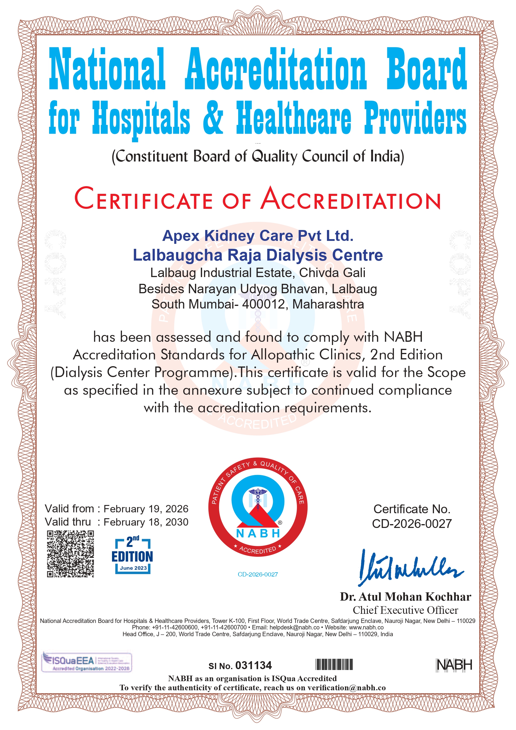 NABH Certificate